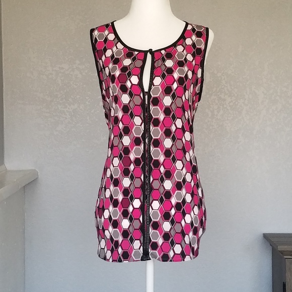 Apt 9 Geometric Print Sleeveless Blouse - Picture 1 of 4